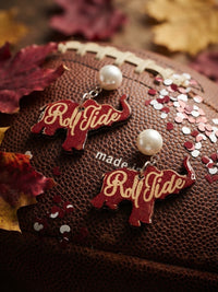 Roll Tide Elephant Earrings