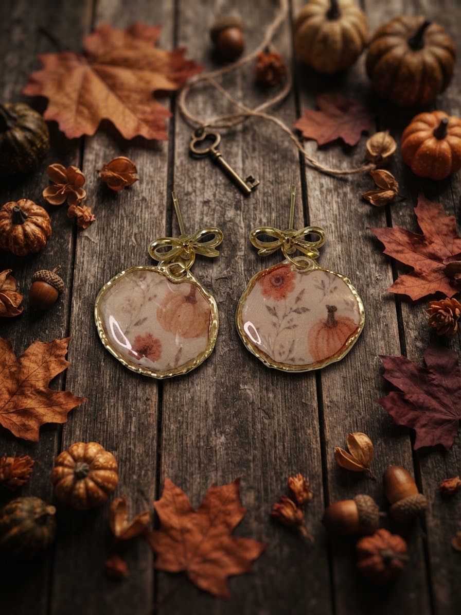 Fall Pumpkin Dangle Earrings