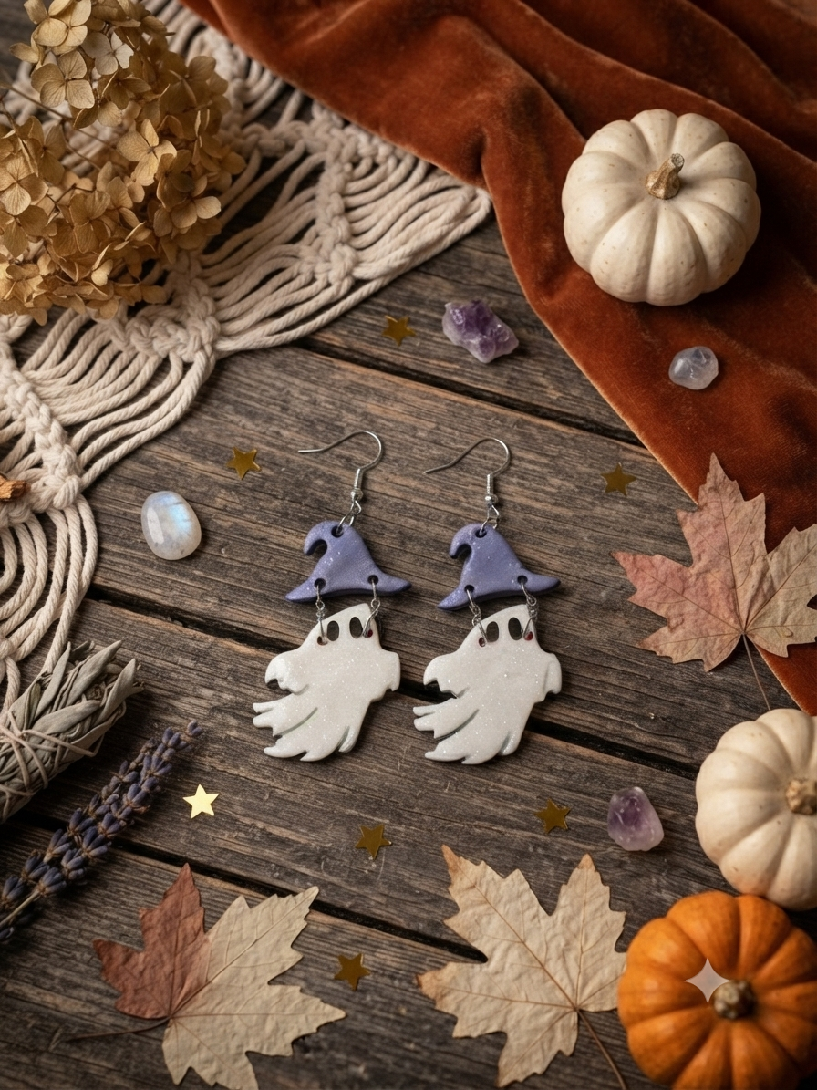 Ghost Wood Dangle Earrings