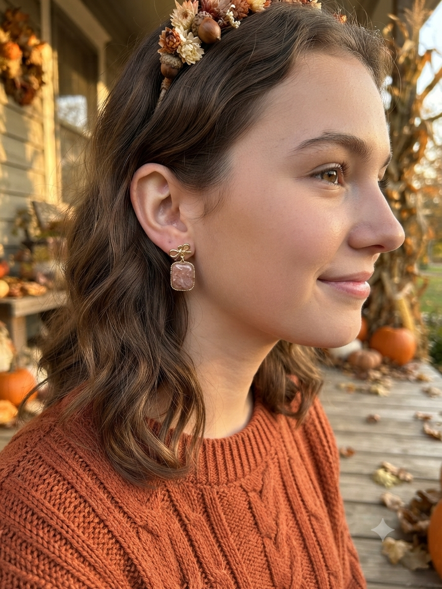 Rose Gold Stud Bow Earrings