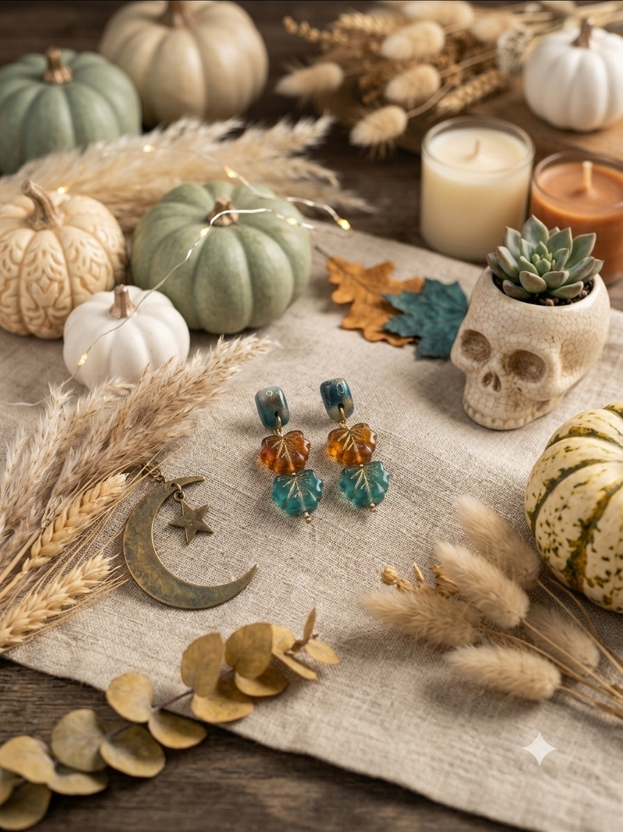 Fall Leaf Dangle Polymer Clay Earrings