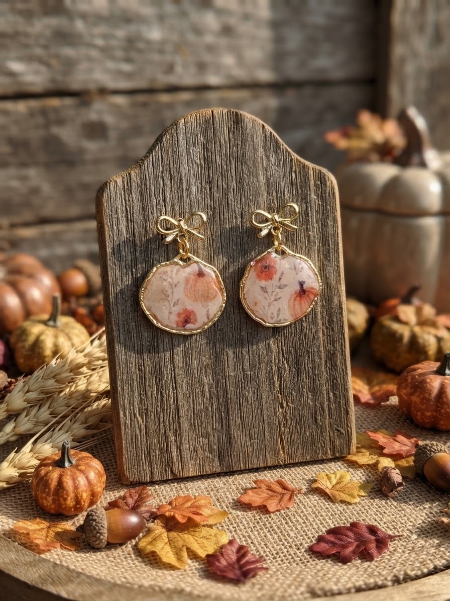 Fall Pumpkin Dangle Earrings
