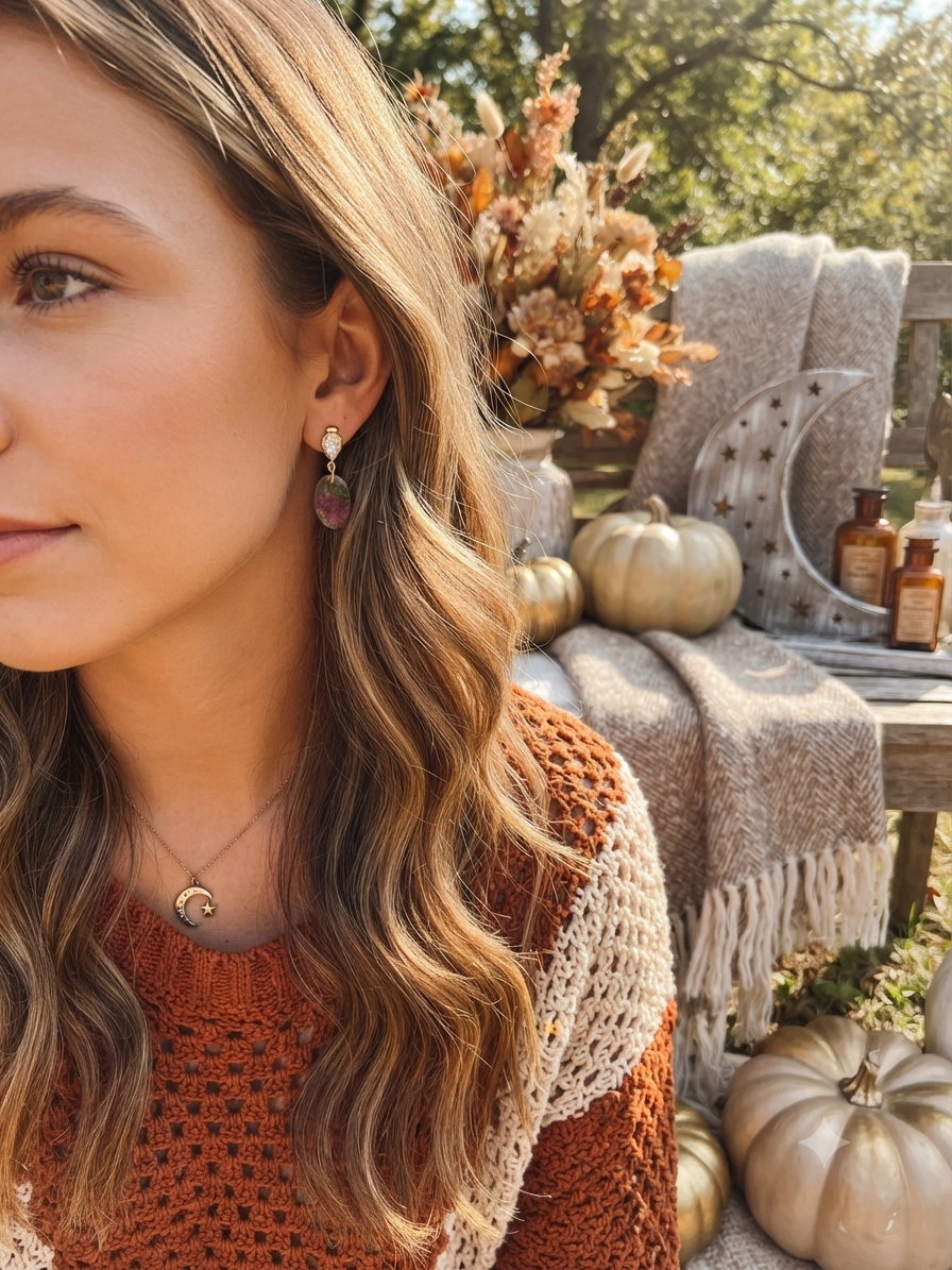Dainty Resin Flower Dangle Stud Earrings