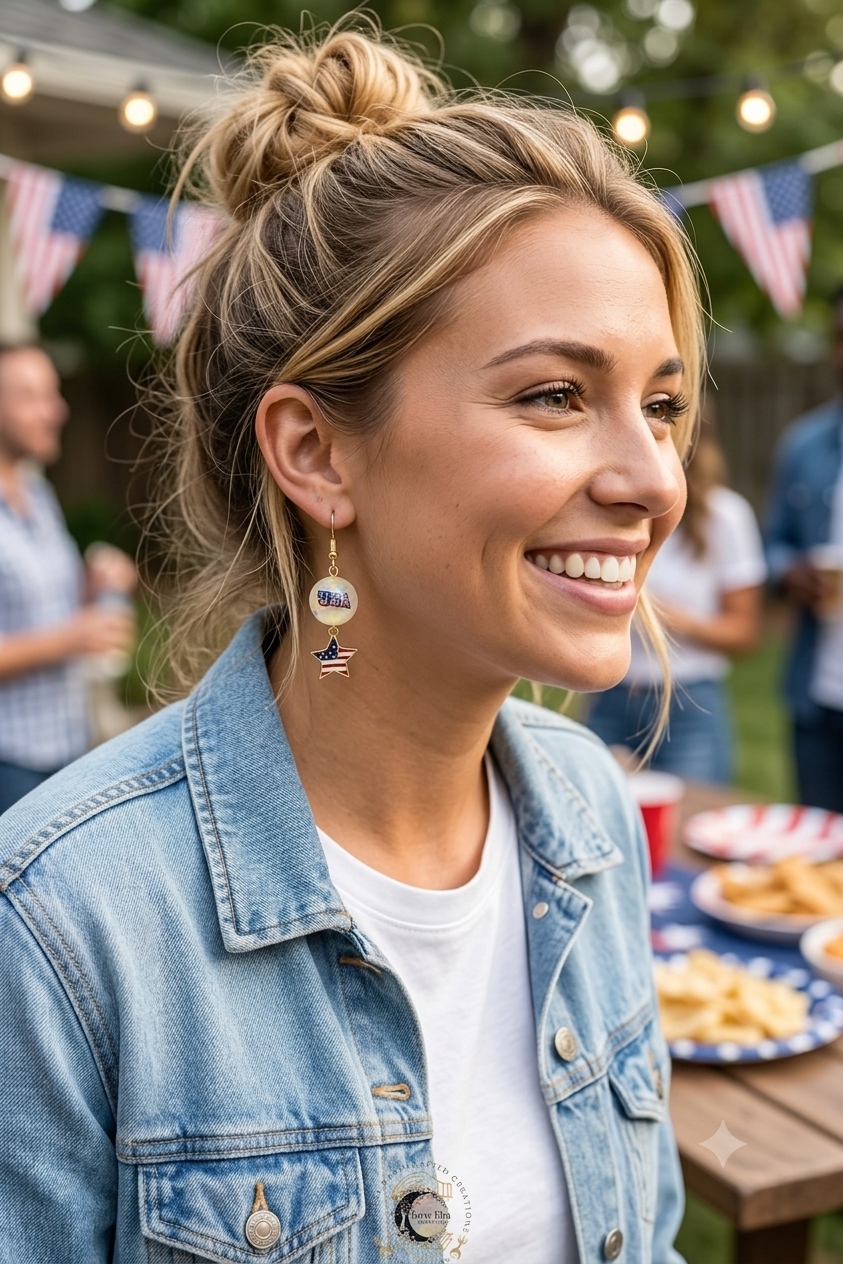 Patriotic Dangle Earrings