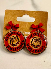 Georgia Bulldogs Wood Earrings