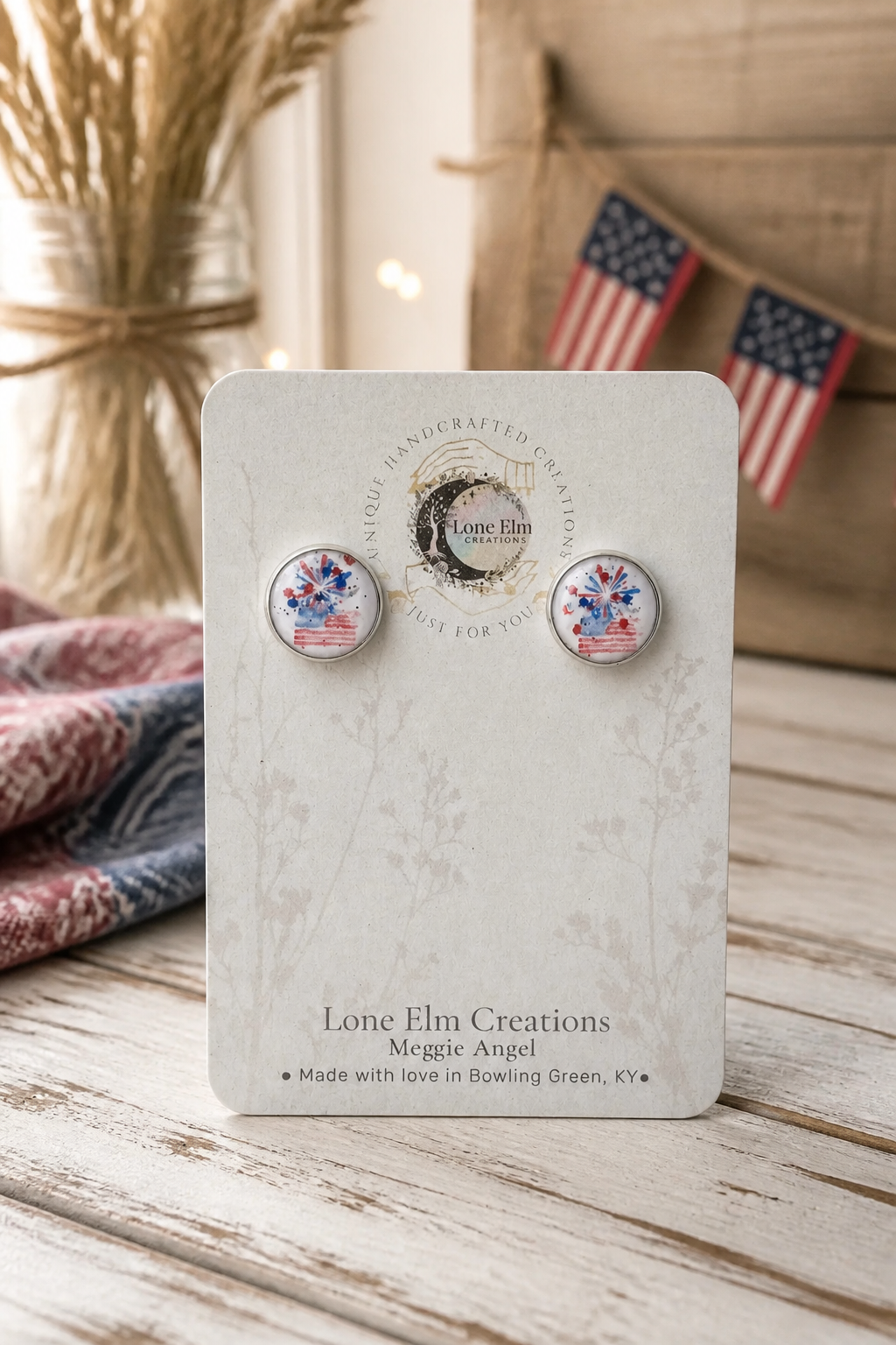 Resin American Stud Earrings
