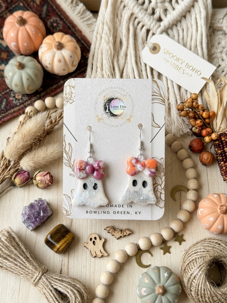 Ghost Polymer Clay Earrings