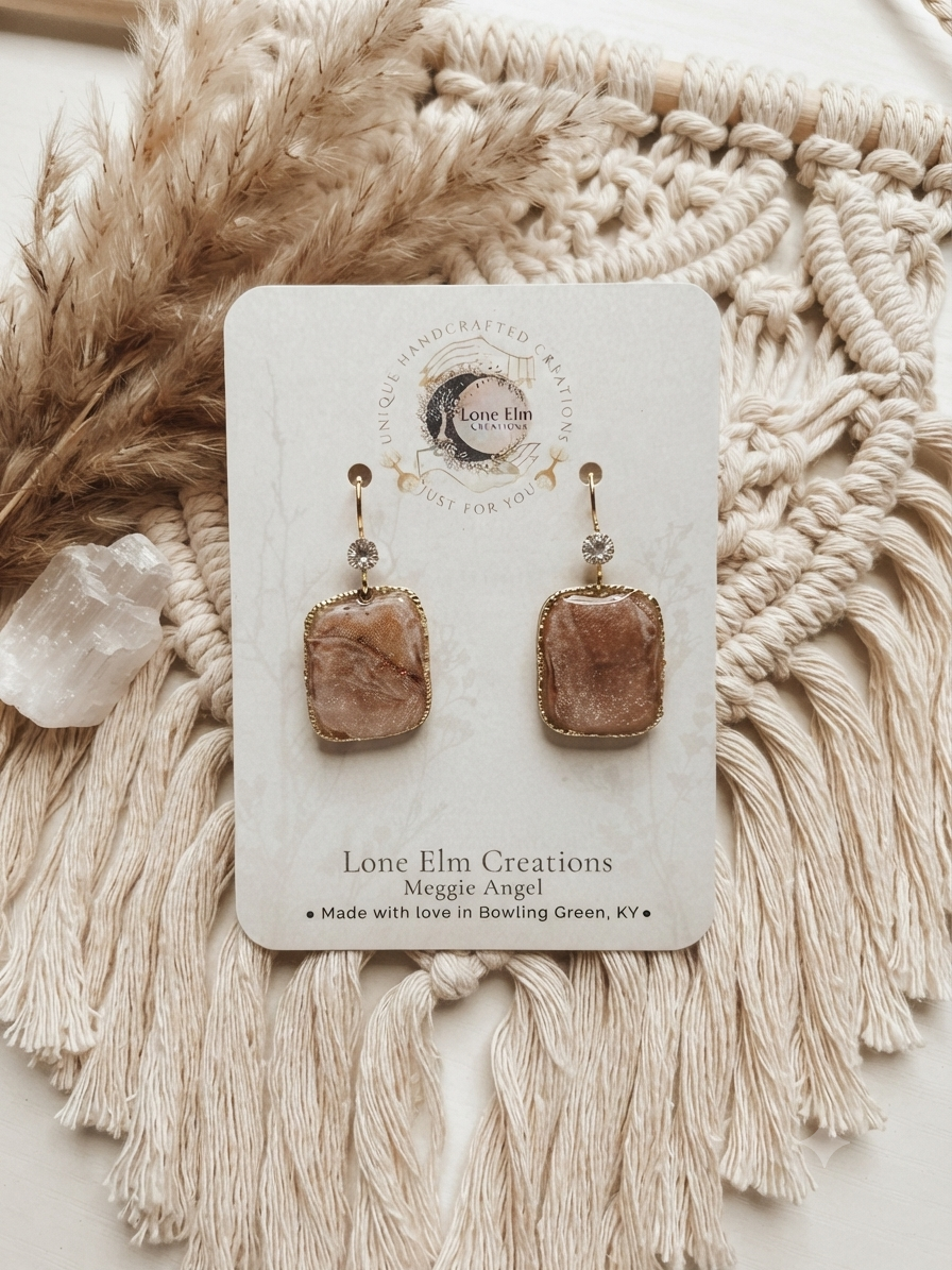 Rose Gold Polymer Clay Earrings