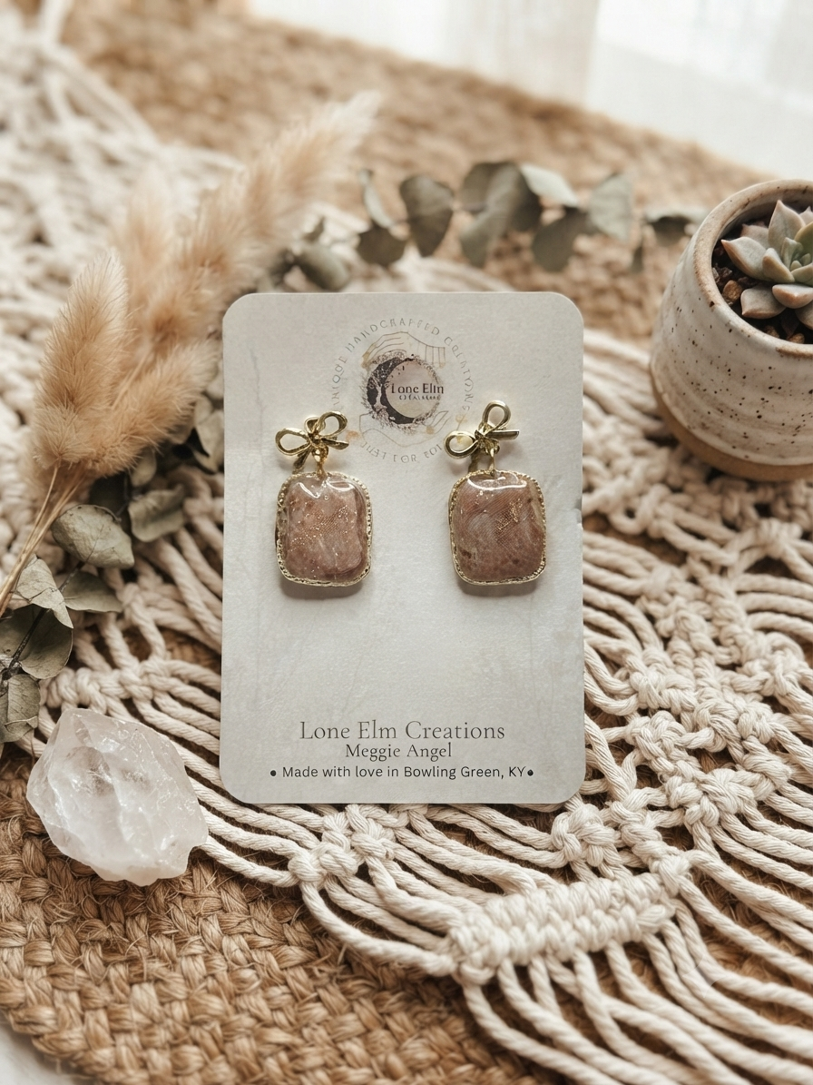 Rose Gold Stud Bow Earrings