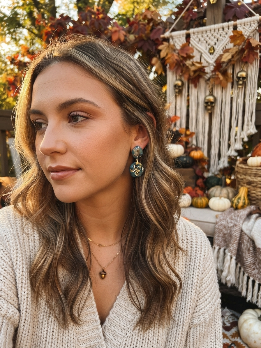 Polymer Clay Dangle Stud Earrings