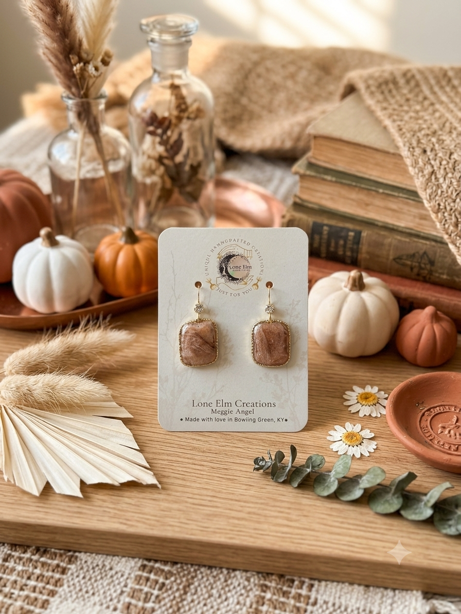 Rose Gold Polymer Clay Earrings