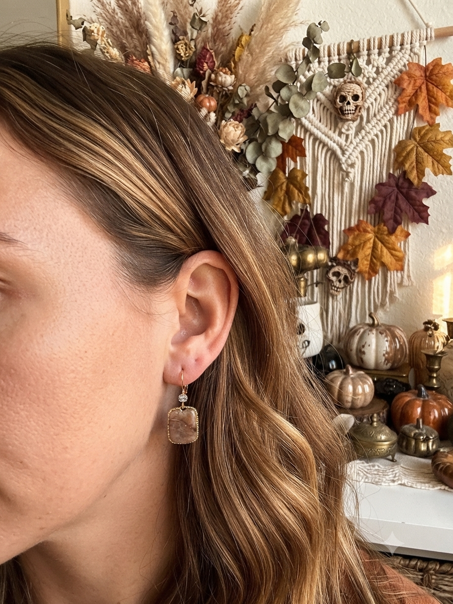 Rose Gold Polymer Clay Earrings