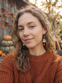 Polymer Clay Ghost and Pumpkin Earrings