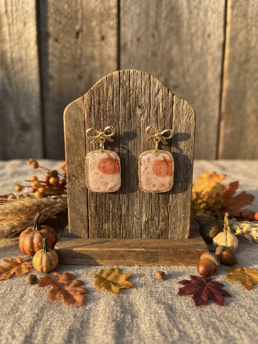 Fall Pumpkin Dangle Earrings