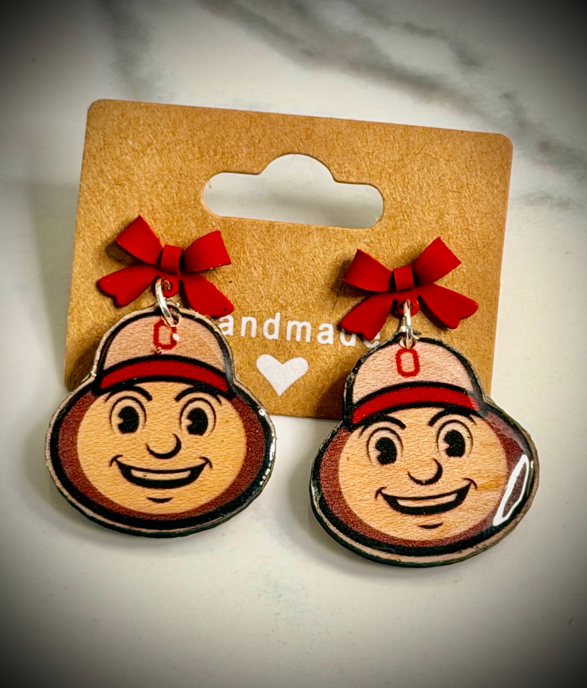 Ohio Buckeye Wood Earrings