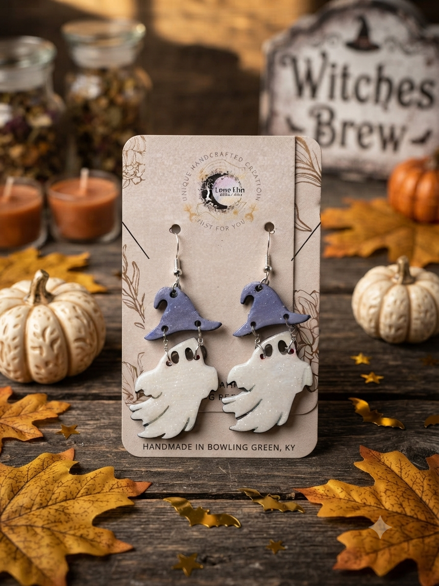 Ghost Wood Dangle Earrings
