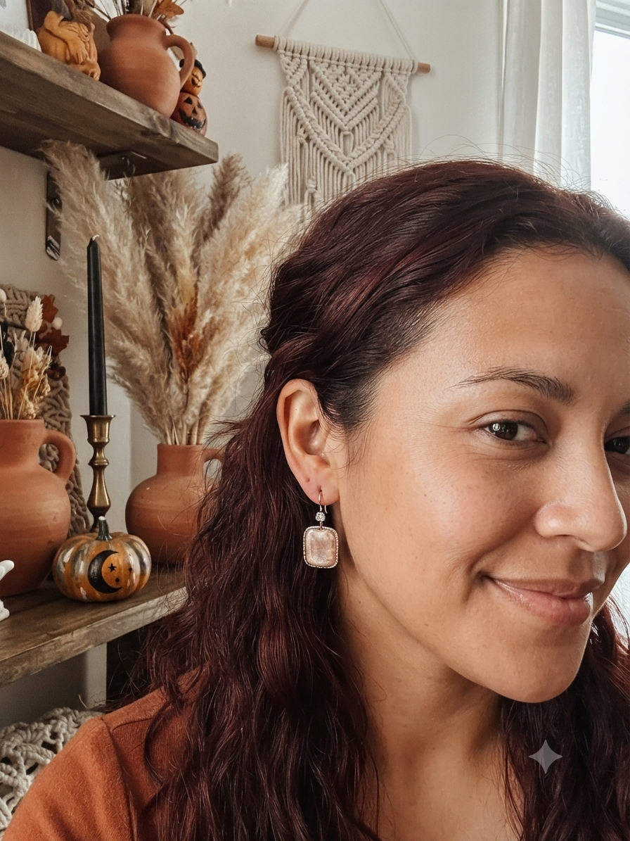 Rose Gold Polymer Clay Earrings