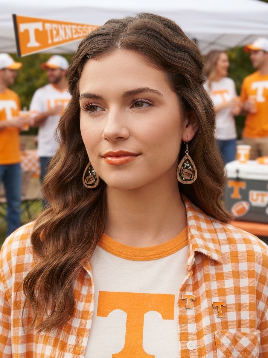 Football Tennessee Dangle Earrings