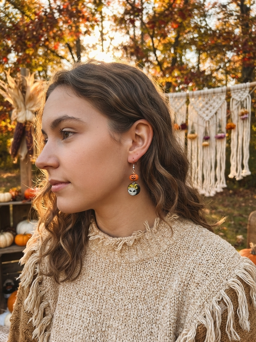 Jack Skellington Dangle Earrings