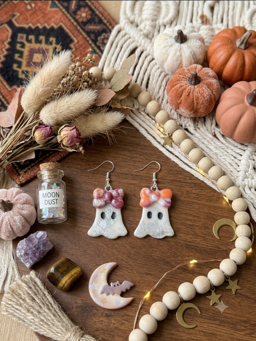 Ghost Polymer Clay Earrings
