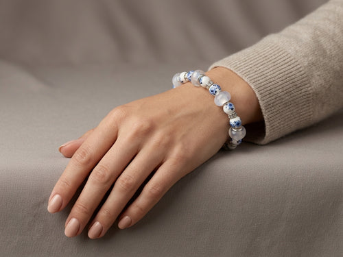 Ceramic glass bead bracelet