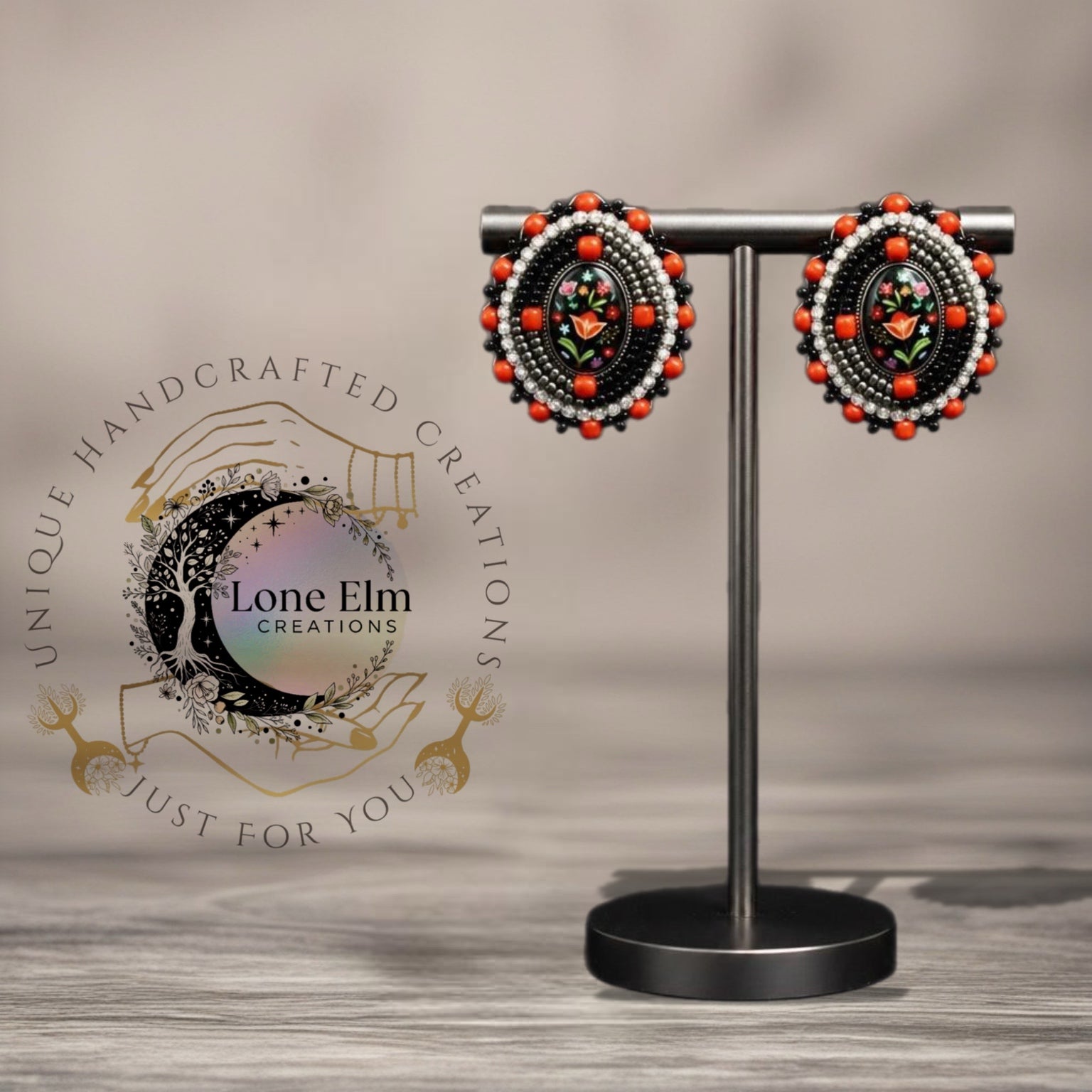 Beaded Stud Earrings
