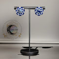 Blue and White Beaded Earrings