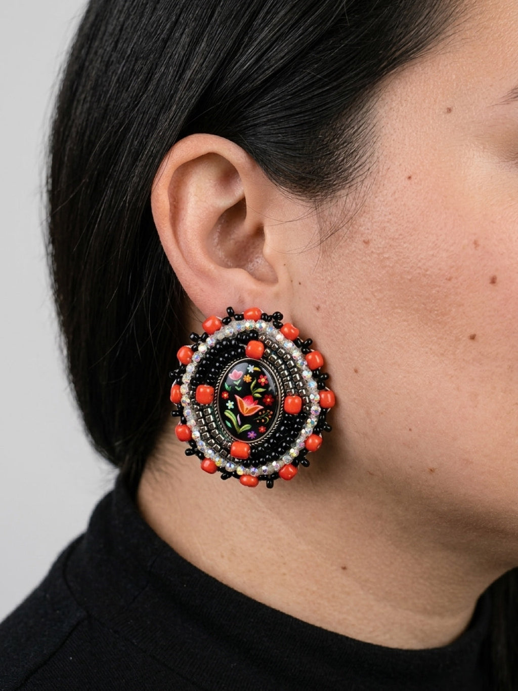 Beaded Stud Earrings