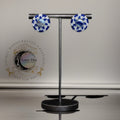 Blue and White Beaded Earrings